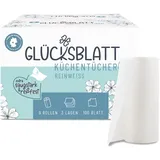 Glücksblatt Küchentücher Box Reinweiss XXL 9 St