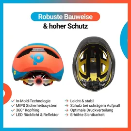 KED Pop-ii-lite 48-52 cm Unisex petrol/orange matt 2023