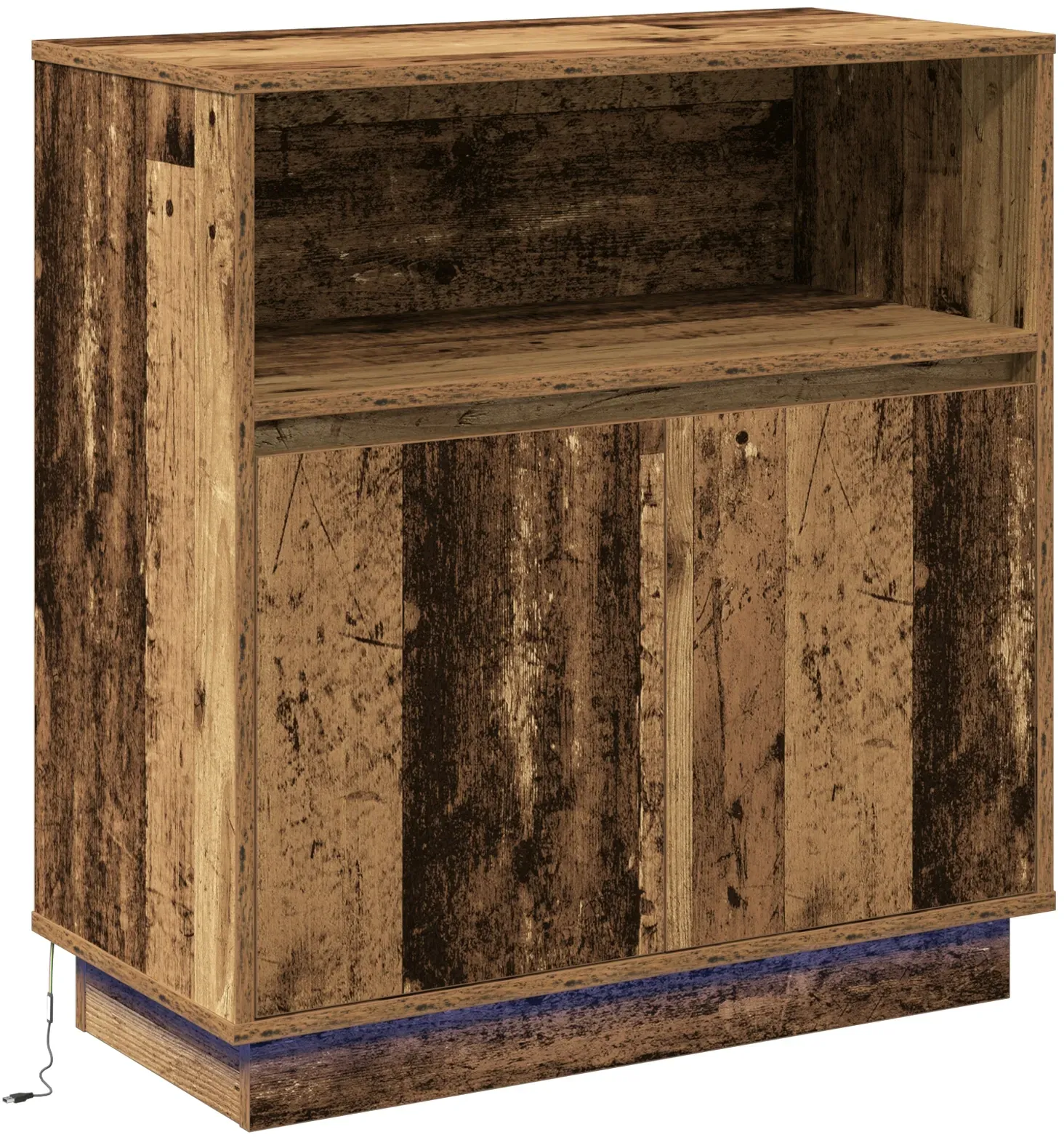 vidaXL LED-Sideboard Altholz 71x34,5x75 cm Holzwerkstoff