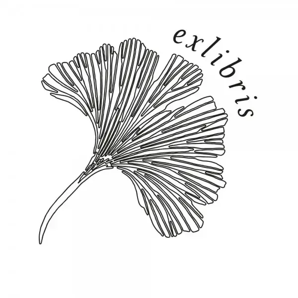 Exlibris Holzstempel - Ginkgo (50x50 mm)