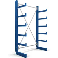 Stier Kragarmregal einseitig 1 Feld mit 5 Ebenen 1300x2000x500mm enzianblau