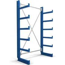 Stier Kragarmregal einseitig 1 Feld mit 5 Ebenen 1300x2000x500mm enzianblau