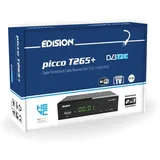 Edision Picco T265+ Terrestrischer DVB-T2 und Kabel DVB-C Receiver, H265 HEVC, FTA Full HD PVR, USB, HDMI, SCART, S/PDIF, IR, USB WiFi Support, Universal 2in1 Fernbedieung, Schwarz