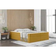 kaiser möbel Boxspringbett mit bettkasten matratze topper Ruben 180 cm x 200 cm Gelb - Gelb