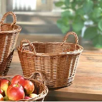 Dekoleidenschaft Obstkorb "Natur" aus Weide, rund, Ø 35 cm,