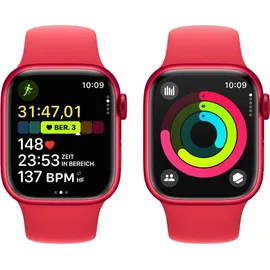 Apple Watch Series 9 GPS 41 mm Aluminiumgehäuse (product)red, Sportarmband (product)red S/M