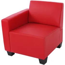 Mendler Modular 2-Sitzer Sofa Couch Lyon, Kunstleder ~ rot