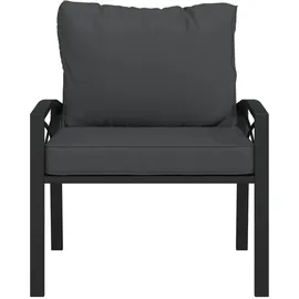 vidaXL Gartenstuhl 68 x 76 x 79 cm grau inkl. Kissen