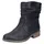Rieker Winterboots RIEKER, Damen, Gr. 43 (8,5/9), schwarz, Lederimitat, unifarben, Schuhe Winterboots, Winterstiefelette, Blockabsatz, Warmfutter, geraffter slouchy Schaft