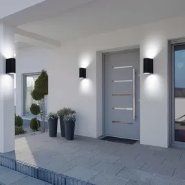 V-Tac Außenleuchte Aluminium 6,5x14,5 cm 2x RGB LED 3,5W schwarz