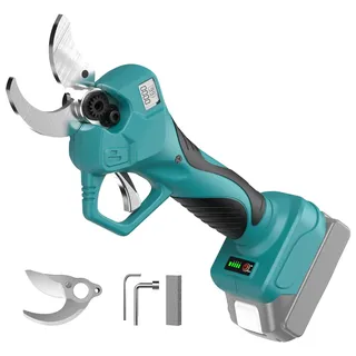 Akku-Astschere Professionelle Passend für Makita 18V Akku mit LCD Anzeige und bürstenlosem Motor Max 40mm Schneiddurchmesser Für Zweige, Sträucher und Stämme (inkl. Ersatzklinge, Ohne Akku)