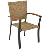Merxx Teramo Gartensessel Stapelbar 2er-Set Polyrattan