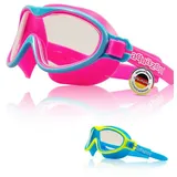 AQUAZON Taucherbrille WAVE Junior Kinder Schwimmbrille, Schnorchelbrille, 3-7 Jahre blau|rosa