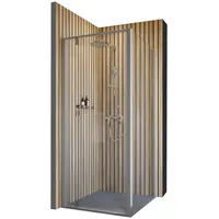 Schulte Duschkabine Drehtür Inkl. Seitenwand Trend 2.0, Glas: 6 Mm Sicherheitsglas Klar Hell, Profil: Alu Natur, Größe: 80 X 80 X 200 Cm - Schulte