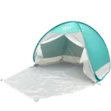 dBb Remond Maxi-Zelt mit UV-Schutz für Babys, UPF 50+, maximaler Sonnenschutz, Pop-up-Strandzelt für 2-3 Personen, Strandschutz, offen, H 160 x B 155 x T 110 cm, Moskitonetz, Türkis