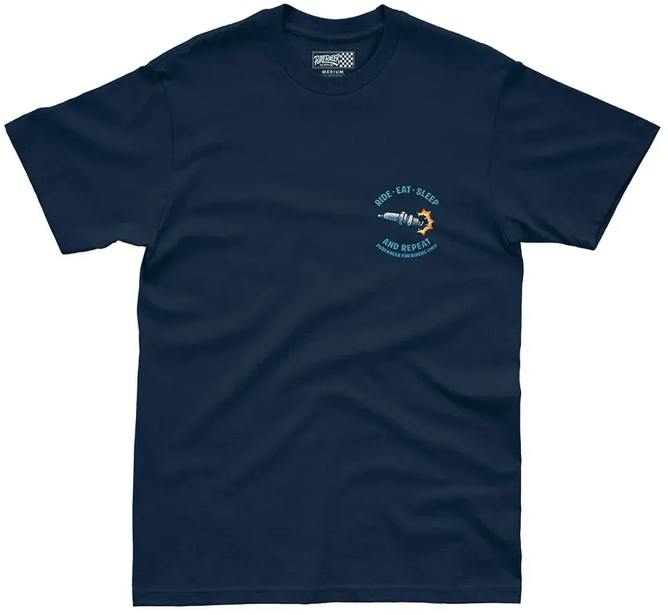Pure Racer Ride-eat-sleep Kurzarm-t-shirt - Blue Navy - S
