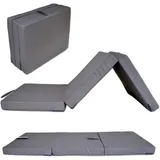 nana shop 3-teilige Faltmatratze, 200x60x10 cm, Wasserfeste Klappmatratze, Gästematratze, Faltbare Matratze, Campingmatratze (Graphit)