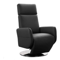 Cavadore TV-Sessel Cobra / Fernsehsessel mit 2 E-Motoren und Akku / Relaxfunktion, Liegefunktion / Ergonomie M / 71 x 110 x 82 / Echtleder Schwarz