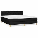 vidaXL Boxspringbett mit Matratze Schwarz 180x200 cm Stoff1389638