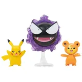 Jazwares Pokémon-kampf Teddiursa+pikachu+gastly 3 Pack Teddiursa,