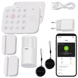 VisorTech 6-teiliges WLAN-Alarmanlagen-Set mit 3 Sensoren, 2 RFID-Schlüssel, App