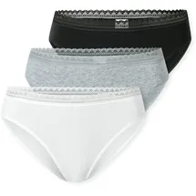 SCHIESSER Slip 3 St. Schwarz/Grau/Weiß S