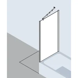 Kermi Filia XP Seitenwand FXUVD09016VYK 90 x 160 cm, silber hochglanz, ESG Opaco Clean, verkürzt auf Badewanne