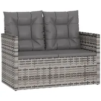 Furnicato Gartenbank mit Kissen Grau 105 cm Poly Rattan