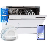 Geschirrspüler Tischgerät Spülmaschine App WiFi freistehend 6 Gedecke Weiß