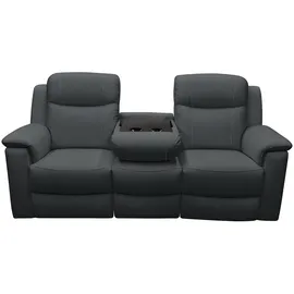 vente-unique Relaxsofa Leder 3-Sitzer - Anthrazit - EVASION