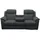vente-unique Relaxsofa Leder 3-Sitzer - Anthrazit - EVASION