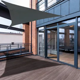 Svita Sonnensegel Dreieckig Wasserdicht 160g/m2 UV50+ Sonnenschutz Dunkelgrau 5x5x7,1m