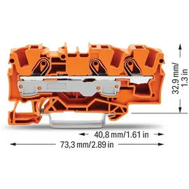 WAGO 2006-1302 Durchgangsklemme 7.50mm Zugfeder Orange