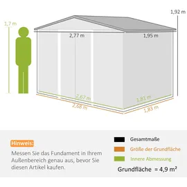 Outsunny Gerätehaus 2,77 x 1,95 m Gelb