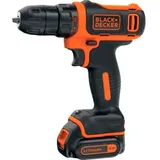 Black & Decker Akku-Bohrschrauber BDODD12KA, 10,8Volt - schwarz/orange, Li-Ionen Akku 1,5Ah, Koffer