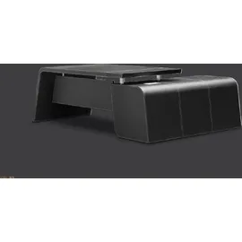 aea Eckschreibtisch Sessel Büro Einrichtung Chef Zimmer Möbel 2tlg Set Tische Tisch - Schwarz