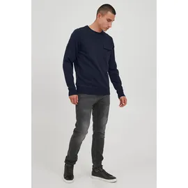 Blend Longpullover BLEND "Sweatshirt BHOskari", Herren, Gr. L, blau (marineblaus), Obermaterial: 100% Baumwolle CO., Sweatshirts Longpullover