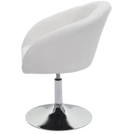 Mendler Esszimmerstuhl HWC-F19, Küchenstuhl Stuhl Drehstuhl Loungesessel, drehbar höhenverstellbar ~ Stoff/Textil creme-weiß