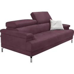 2,5-Sitzer EGOITALIANO "Soul, Design und Sitzkomfort auf hohem Niveau, tolle Details", lila (plum), B:200cm H:76cm T:106cm, Sofas, inkl. Kopfteilverstellung für noch mehr Komfort, Designfuß