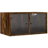 vidaXL Wandschrank mit Glastüren Räuchereiche 68,5x37x35 cm