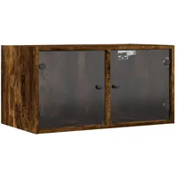 vidaXL Wandschrank mit Glastüren Räuchereiche 68,5x37x35 cm