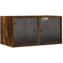 vidaXL Wandschrank mit Glastüren Räuchereiche 68,5x37x35 cm