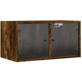 vidaXL Wandschrank mit Glastüren Räuchereiche 68,5x37x35 cm
