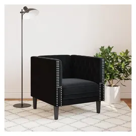 vidaXL Chesterfield Sessel Samt 0 x 0 x 0 cm Schwarz