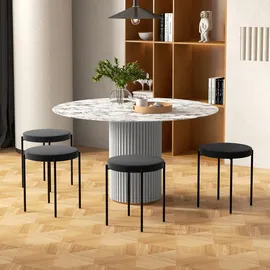 Homcom 4er-Set Esszimmerhocker Stapelbar 41 5 x 41 5 x 46 cm