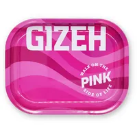 GIZEH Pink Rolling Tray - Drehtablett/Mischeschale/Bröselschale/Rolltablett/Drehunterlage - 18 x 14 x 1,5 cm