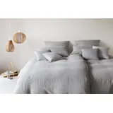 ELEGANTE Cozy Gestreift Hellgrau 135 x 200 cm + 80 x 80 cm