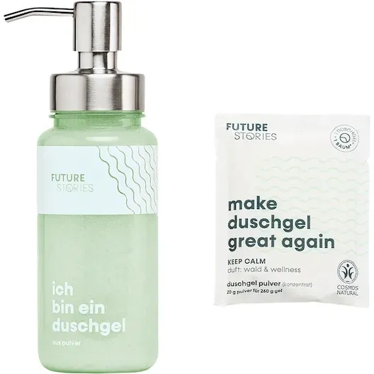 FUTURE STORIES Körperpflege Duschgel Wald & WellnessStarterset Duschgel Duschgel Pulver Refill 20 g + Pumpspender