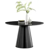 JV Möbel Runder Esstisch 100 x 75 cm schwarz