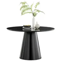 JV Möbel Runder Esstisch 100 x 75 cm schwarz